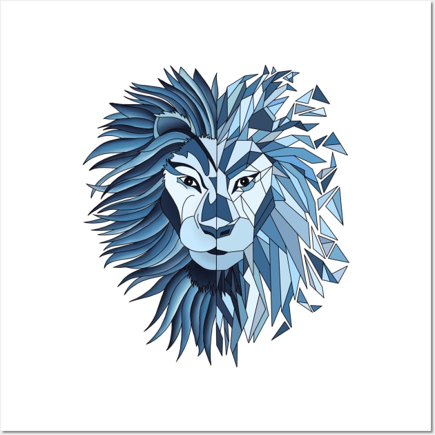 The Dark King - Geometric Lion Wall Art by paviash